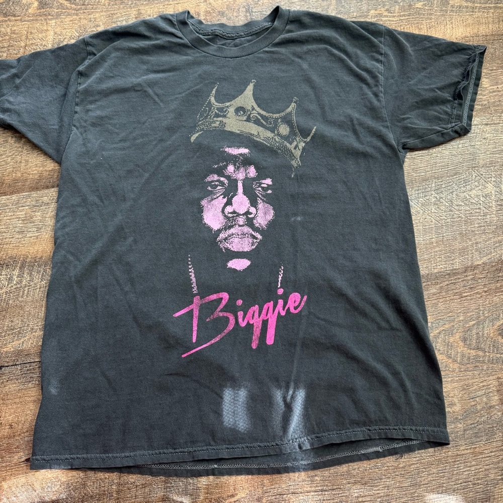 R.I.P. Notorious B.I.G. Graphic Tee – Biggie Crown Shirt – Black Pink – Size XL